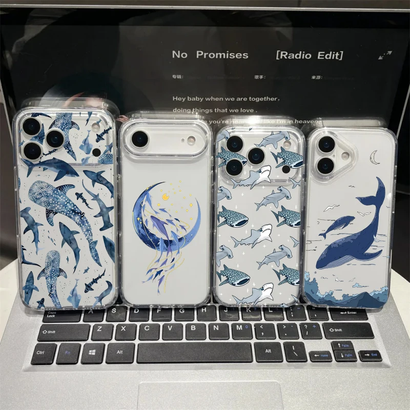 Whale Pattern Anti-yellowing Case For OPPO Reno 15 4 13 12 11 10 Pro Plus 15F 14F 13F 11F 12F A79 A58 A60 A6 A3 A5 Pro A6X A5X