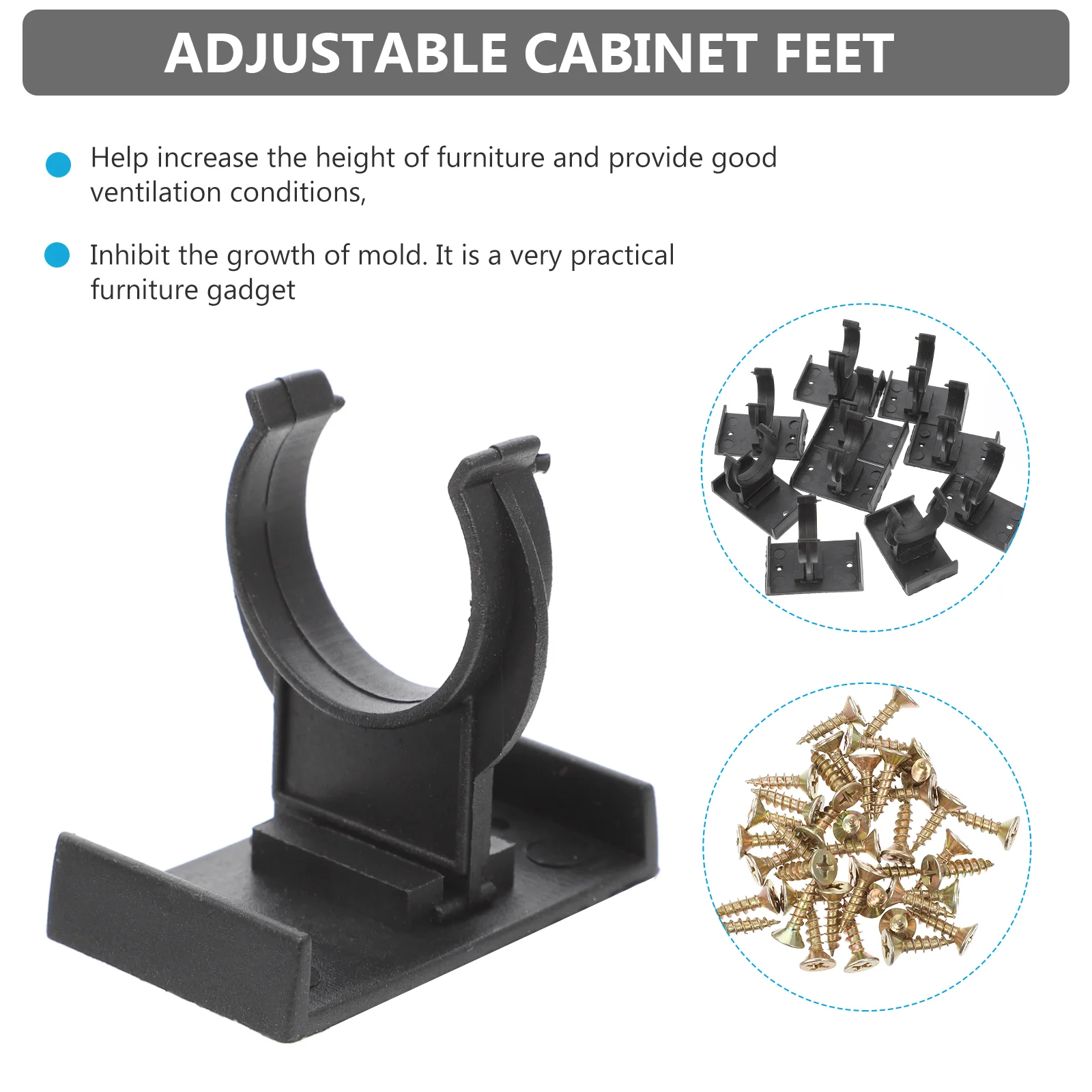 10sets Kitchen Kick Board Plinth Clips Cabinets Kick Board Clips With Screws Furniture Leg Foot Plinth Clips