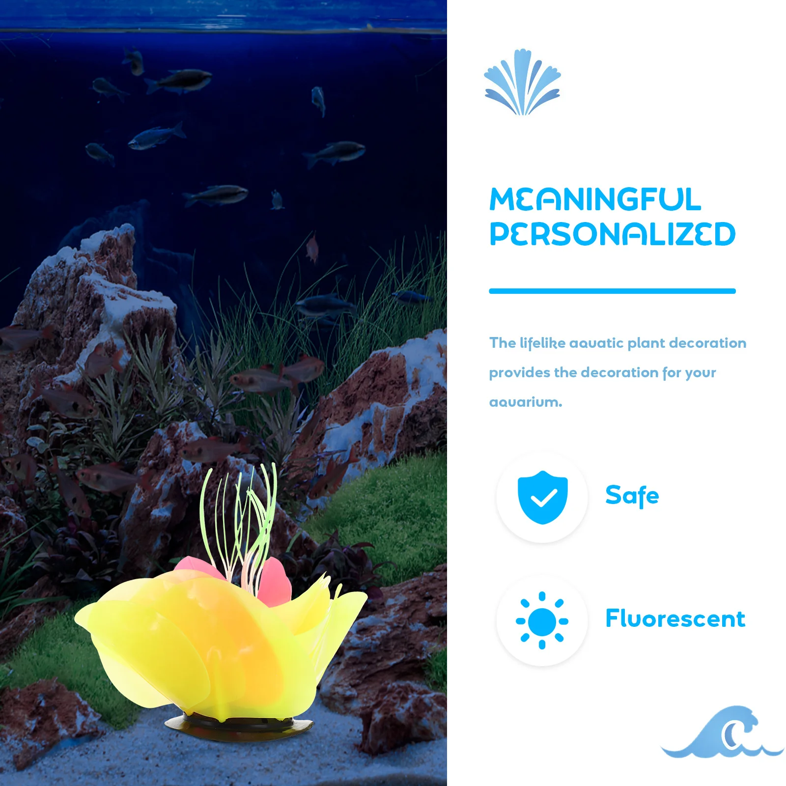 

Night Glow Coral Decorative Water Plant For Fish Tank Aquarium Landscape Silicone Coral Adornment Aquatic Plant Craft Fish