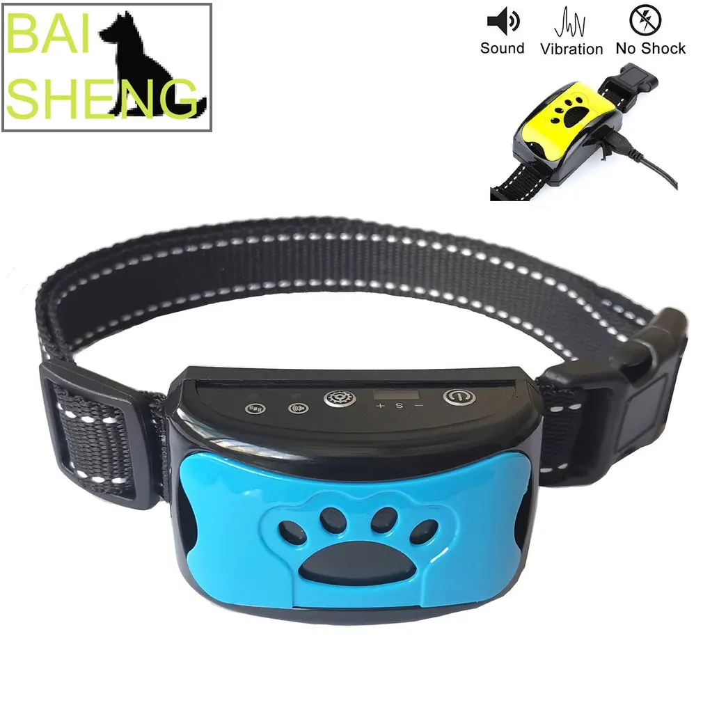 Pet Dog Anti Barking Device USB Electric Ultrasonic Dogs Training Collar Dog Stop Barking Vibration Anti Bark Collar