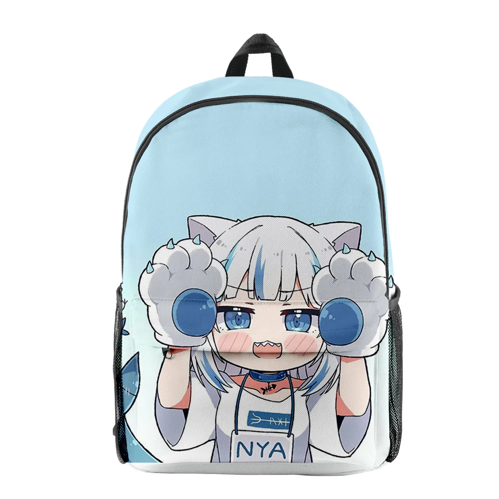 

Хип-хоп Hololive Gawr Gura косплей сумка для книг рюкзаки для ноутбуков 3D принт Оксфорд водонепроницаемые дорожные рюкзаки для мальчиков и девочек