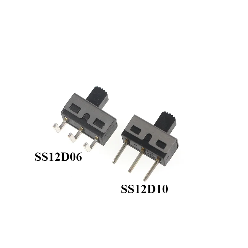 

10PCS SS12D10 Right Angle TOGGLE Switch 3PIN 1P2T Handle High 5MM PITCH 4.7MM Slide Switch SS12D06