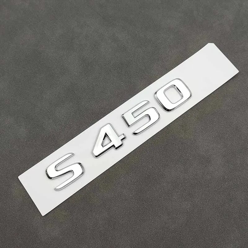 

ABS 3D Chrome Letters For Cars Benz S450 Mercedes W222 W223 Accessories Trunk Emblem Badge Sticker 2018 2019 2020 2021 2022