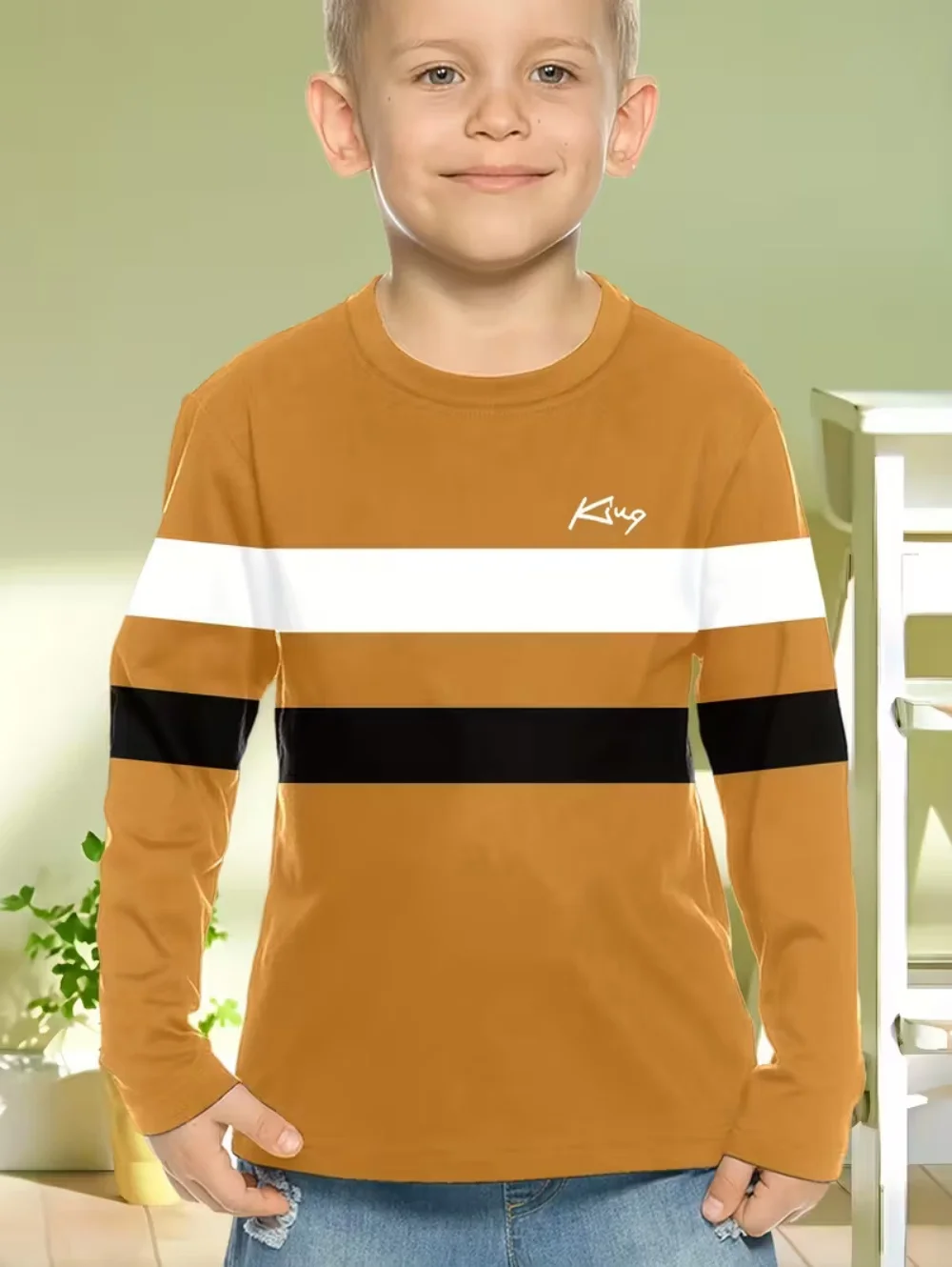 الخريف الكلاسيكية Boyst-قميص في الهواء الطلق جولة الرقبة طويلة الأكمام أعلى شريط ثلاثية الأبعاد طباعة الشارع فضفاض تي شيرت الراحة ملابس الأطفال #5