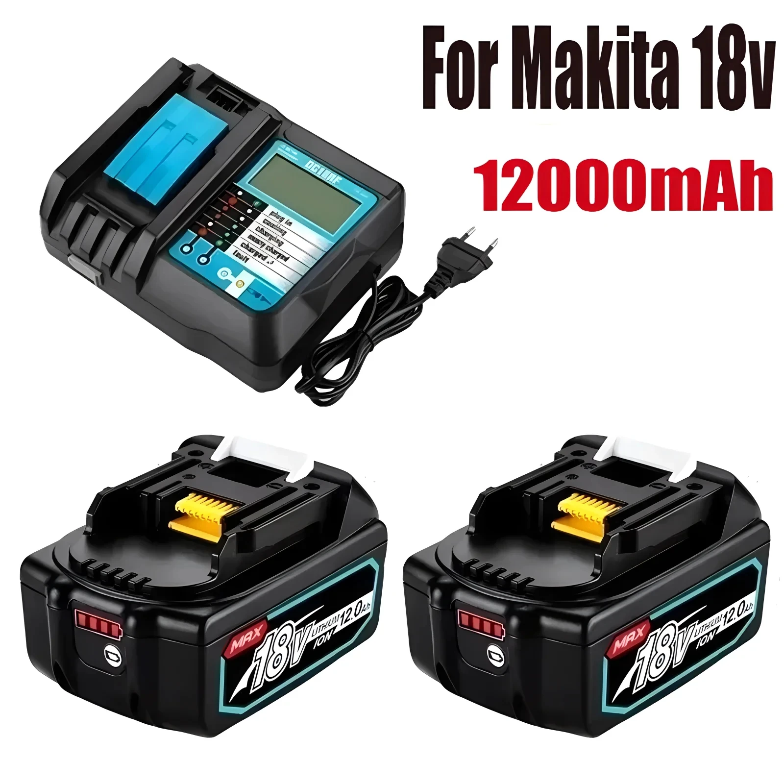 

Оригинальная Аккумуляторная Батарея Makita 18 в 12000 мА/ч 18650 а/ч для электроинструментов, аккумулятор светодиодный, литий-ионная запасная батарея LXT BL1860B BL1860 BL1850