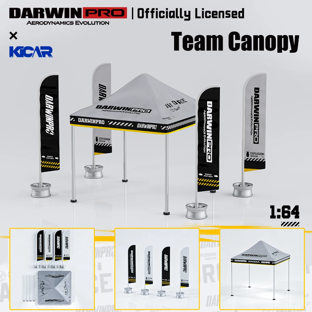 Kicarmod 1:64 DARWINPRO Battle Grey Zelt + LBWK Schwarz-Rote Zeltflagge 5-teiliges Set – Miniatur-Szenen-Diorama Ausstellungsmodell – Detail 2