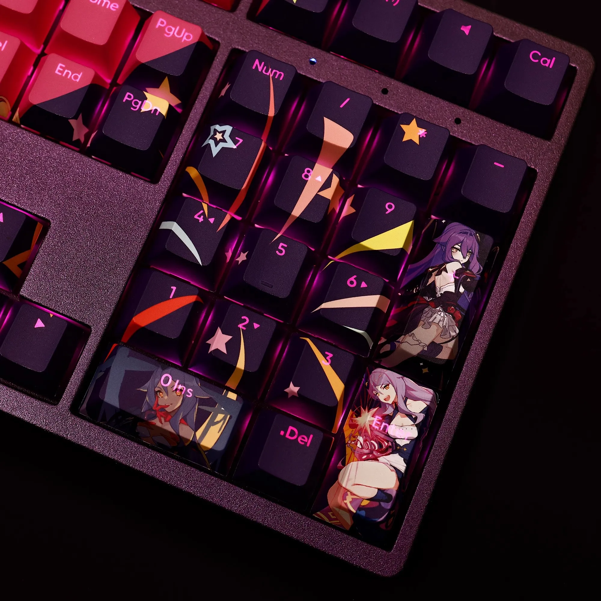 108 Keys/set Honkai Impact 3 Sirin Keycap PBT Dye Subbed Backlit Keycaps Anime Gaming Key Caps For ANSI 61 87 104 108 Keyboard