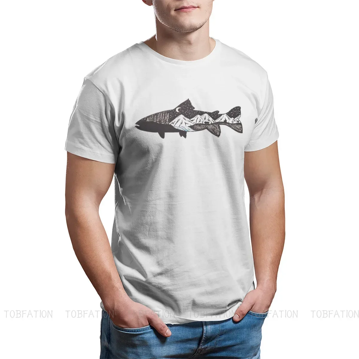 

Mountain Trout Fishing Relax Sprots New Summer T shirt Graphic Cotton Ofertas Funny TShirt For Men Anime Clothes