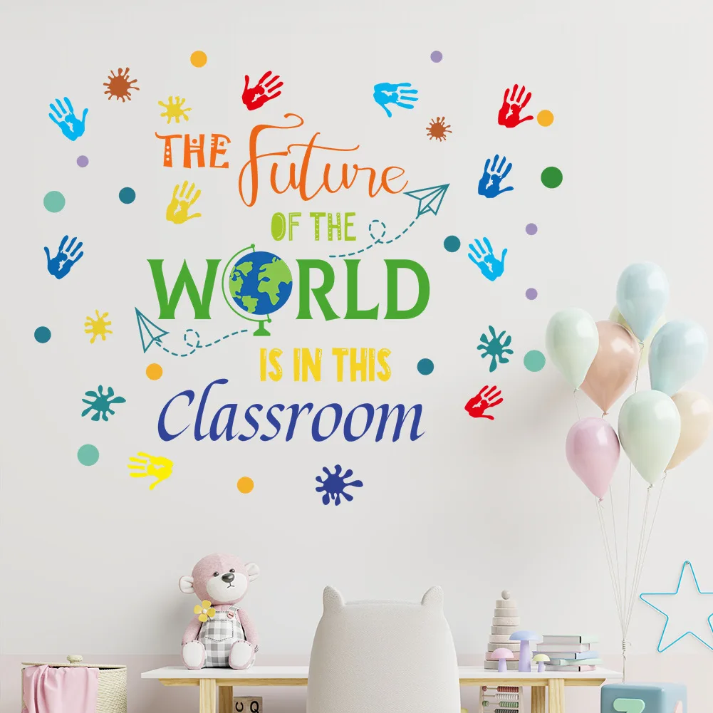 Colorful Inspirational slogan for classroom school decoration self adhesive wall decal