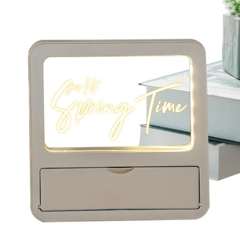 

White Board Dry Erase Reusable Painting Board Wtih Pencil Holder Multi-purpose Notebook Desktop Decor For Bedside Bedroom Studio