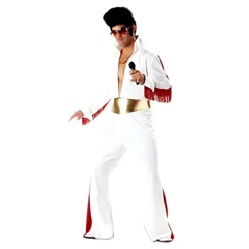 Elvis Presley Clothing Marilyn Monro Cos Cosplay Dress Costumes Halloween Costume Party Clothing Singer White Clothing Adult