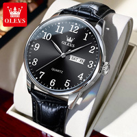 OLEVS Classic Men's Watch Quartz Leather Strap Digital Dial Man Wristwatches Business Casual Watches for Men Relogios Masculino