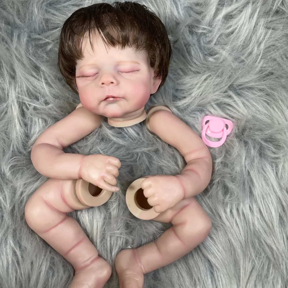 

21 Inch Painted Reborn Doll Kit Eric/Erica With Rooted Hair and Eyelashes Unassembled DIY Vinyl Doll Parts Cloth Body Included