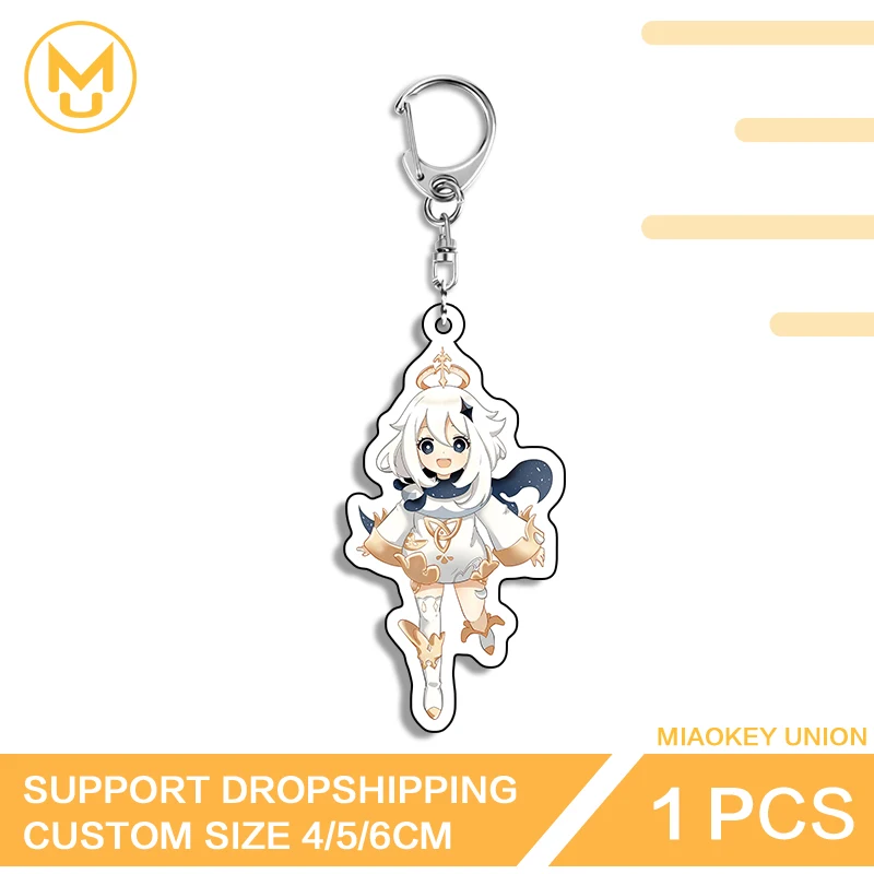 Genshin Impact Kawaii Paimon Creative Attractive Charming Double Sided Acrylic Keyring Advance Guard Backpack Decor Collection