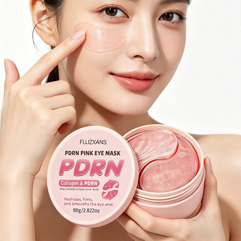 PDRN Pink Collagen Eye Mask Nourishing Moisturizing Improve Fine Lines Dark Circles Eye Bags Soothing Firming Salmon Eye Patches