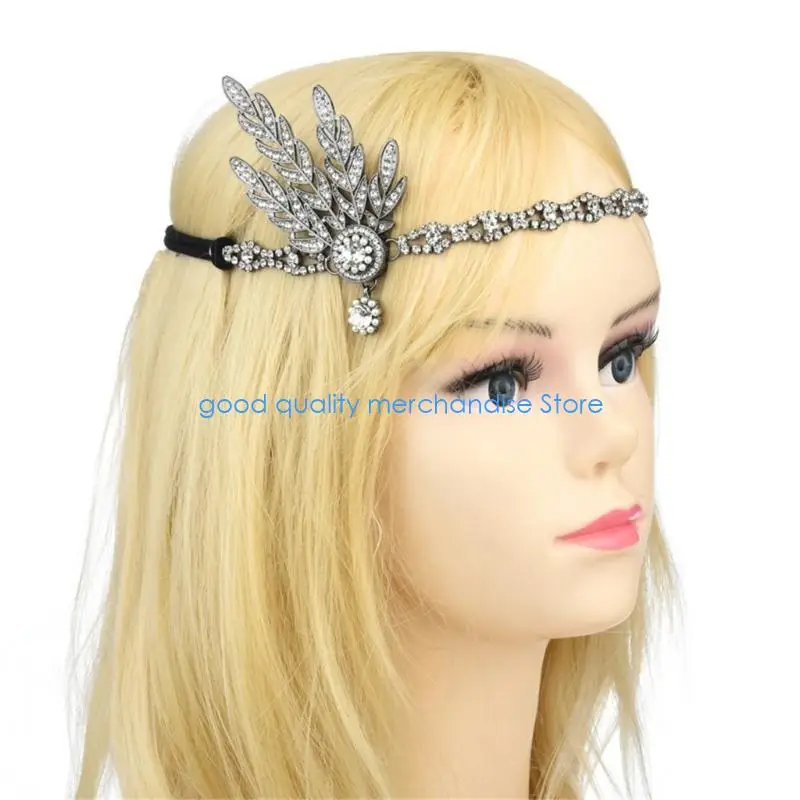 

Y5JD Женская повязка на голову для танцевальной вечеринки, декоративная диадема со стразами, повязка для волос, формальный убор,