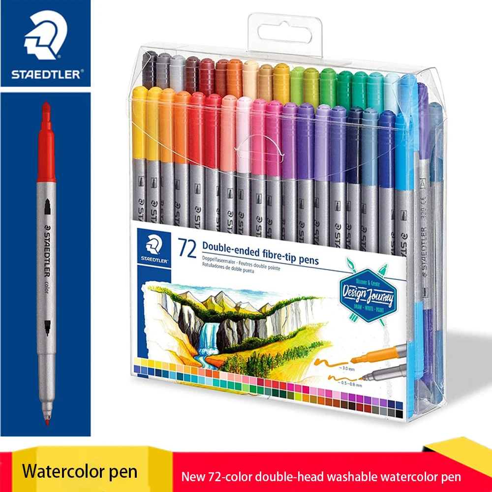 

Германский маркер STAEDTLER 3200 ТБ двухсторонняя Акварельная ручка моющаяся ручная палатка картина пастельные канцелярские принадлежности Школьные принадлежности