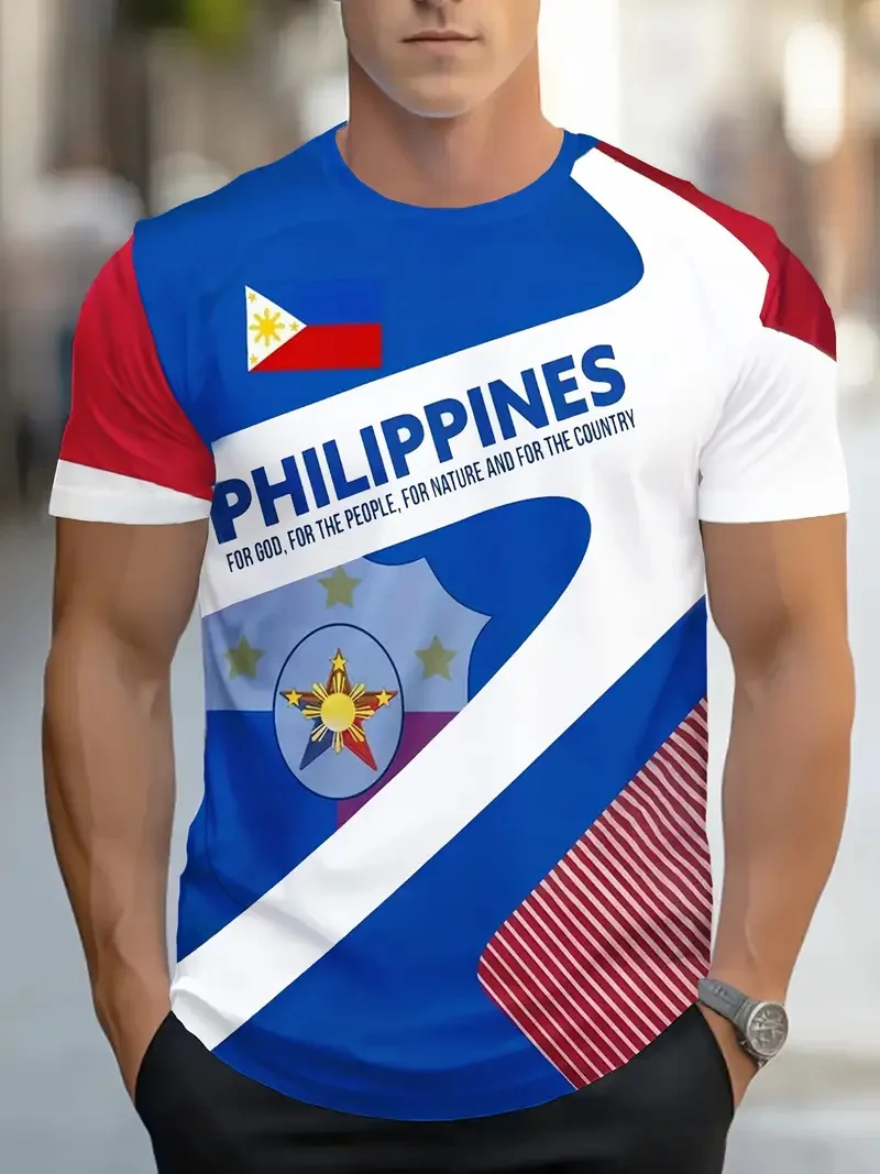 Harajuku 3D Philippines Flag Printed T Shirt Kid Fashion Streetwear Philippines Tribal Patterns Mens Polynesian Clothes T-shirts