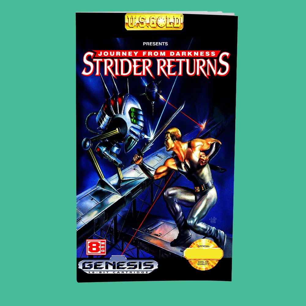 Journey from Darkness - Strider Returns Manual de EE. UU. para consolas SEGA Mega Drive Genesis de 16 bits Manual de cartuchos de juego