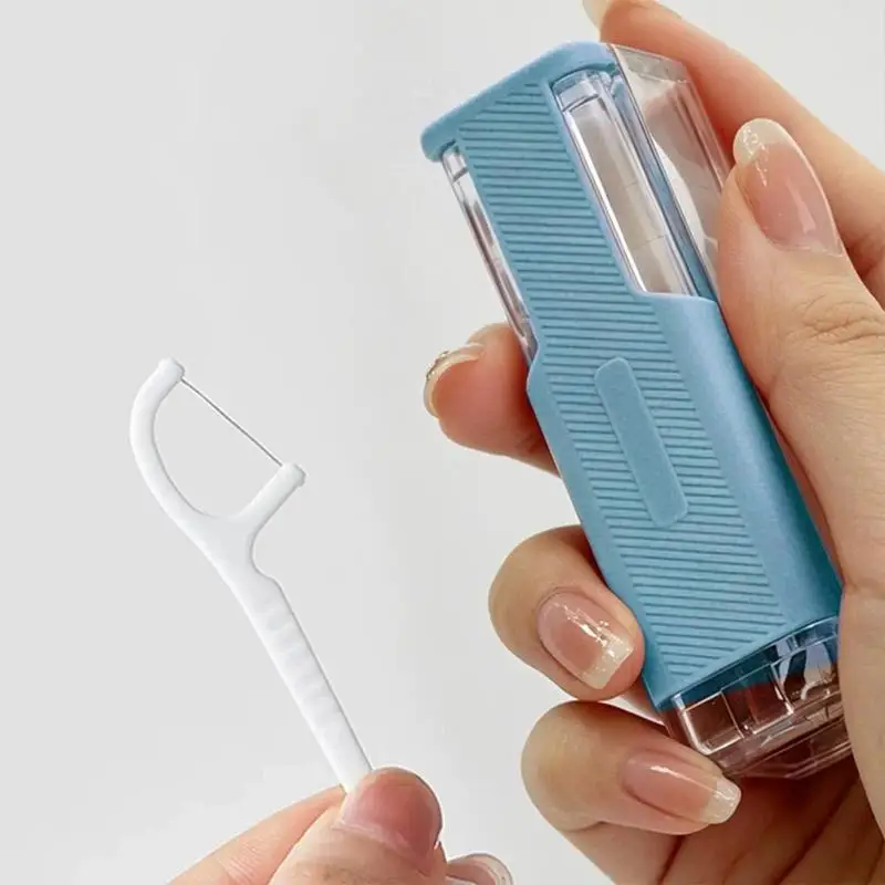 Portable Auto Popup Dental Floss Box Premium Sleek Design Floss Stick Storage Holder for Home Bathroom Hotel Travel Use