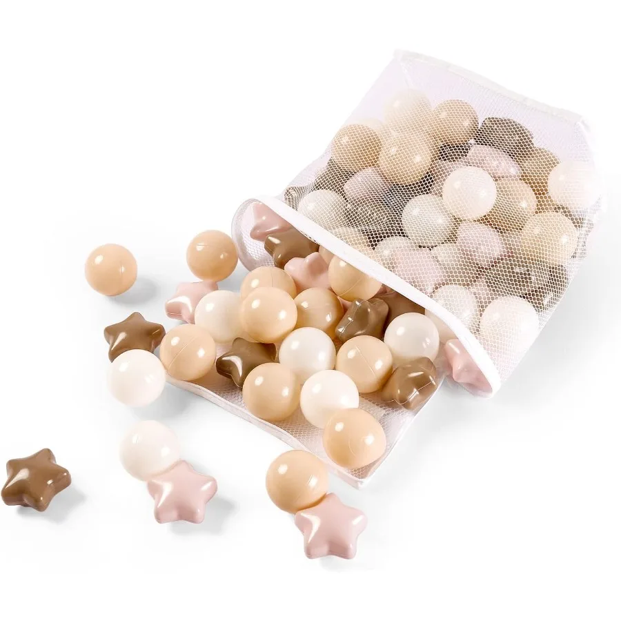 Ball Pit Balls 100 pièces, formes d'étoiles pour bébés enfants parc boules en plastique pour bébés piscine à balles chiot Playballs