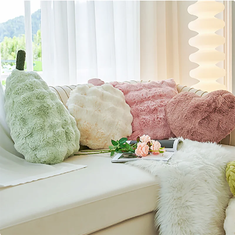 Creative Blanket Cushion Solid Color Plush Cushion with Blanket Fluffy Comfortable and Soft Cushions Decorative Pillows for Sofa