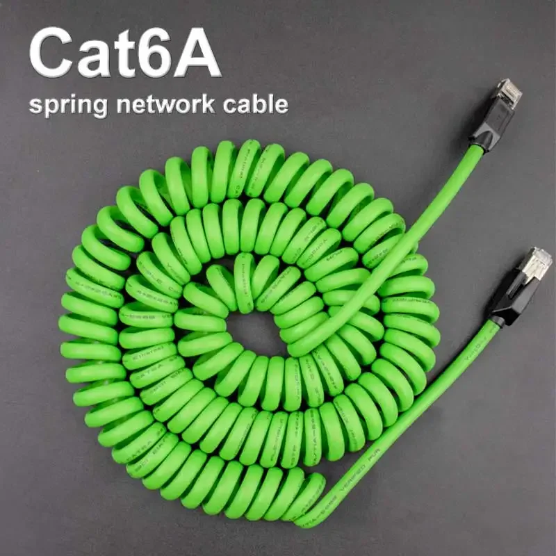 8Pin RJ45 Kilomega Network Cable 1 Meter Spring with Shielded Ethernet Cable Cat6a Camera Rj45 8-core Industry PUR Line 3M 5M