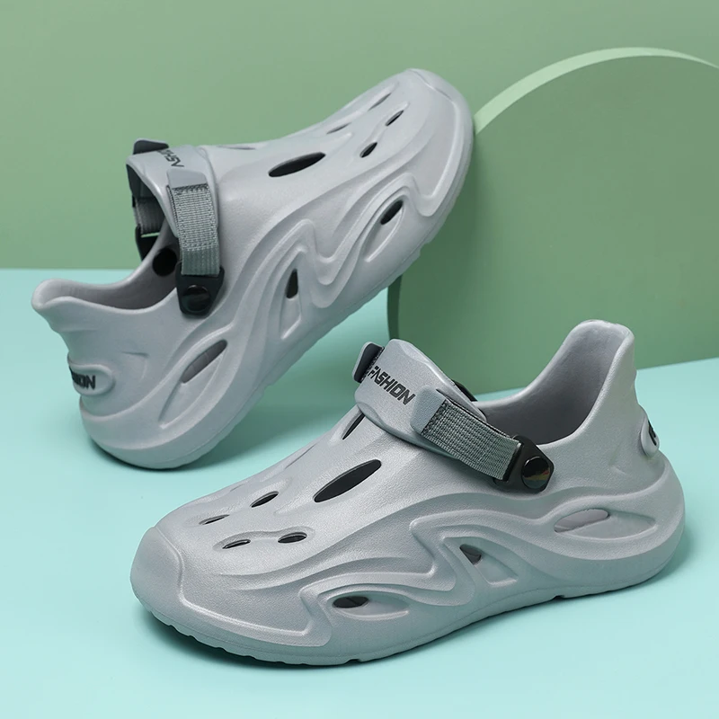 ملابس خارجية صيفية للرجال، نعل سميك، غير قابل للانزلاق، صنادل شاطئ مقاومة للاهتراء للرجال