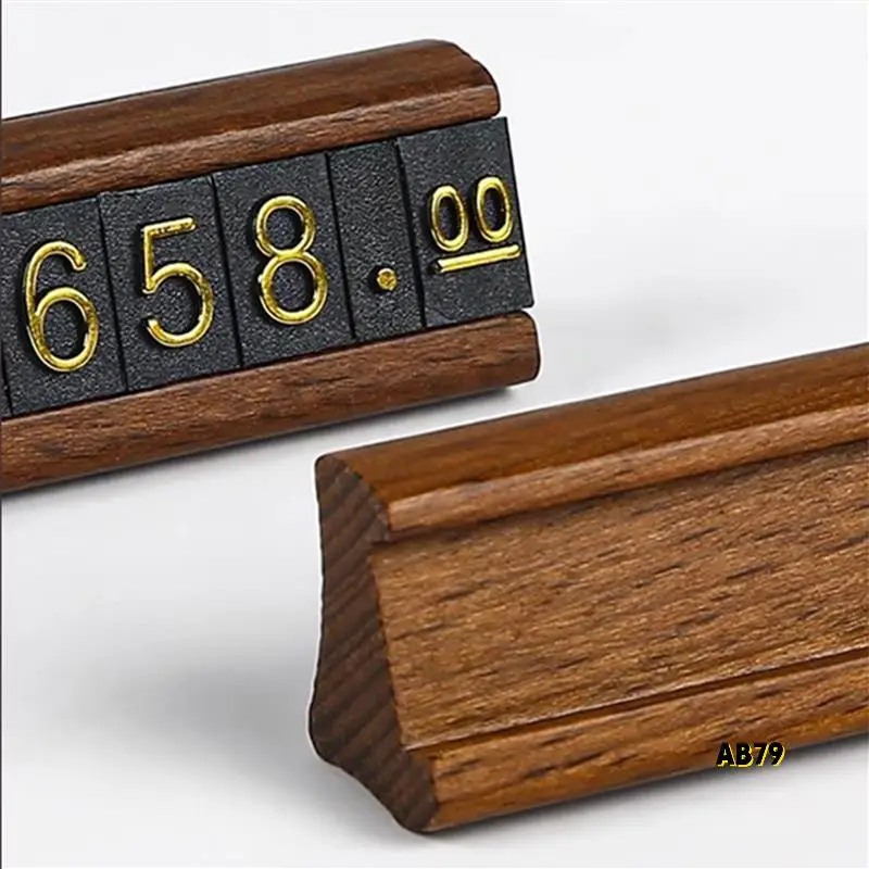 

30 Sets Mini Wood Combined Number Price Cube Tag Jewelry Adjustable Number Pricing Label Sign Holder Card Stand B
