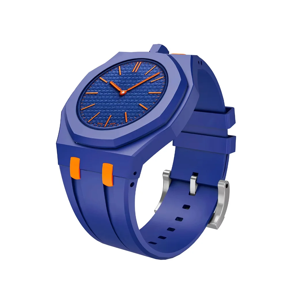 One-Piece 2 in 1 Ceramic Case + Silicone Strap For Swatch X AP Royal Pop Pocket Watch Modification Integrated Colorful Watchband