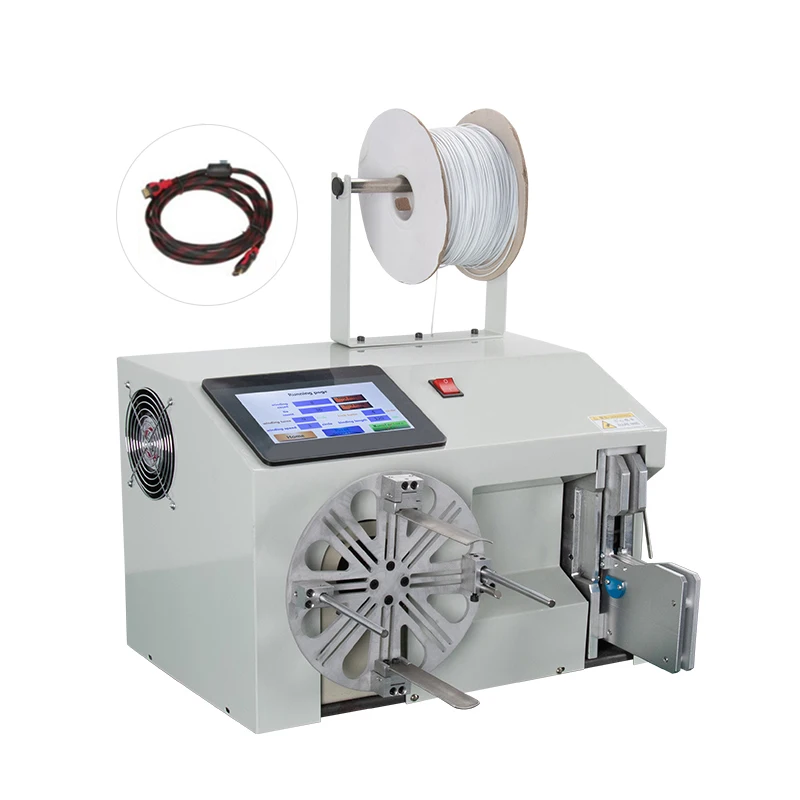 Hot selling Automatic sheathed Wire Coiling Tying tie Winding Machine USB data cable Binding tool