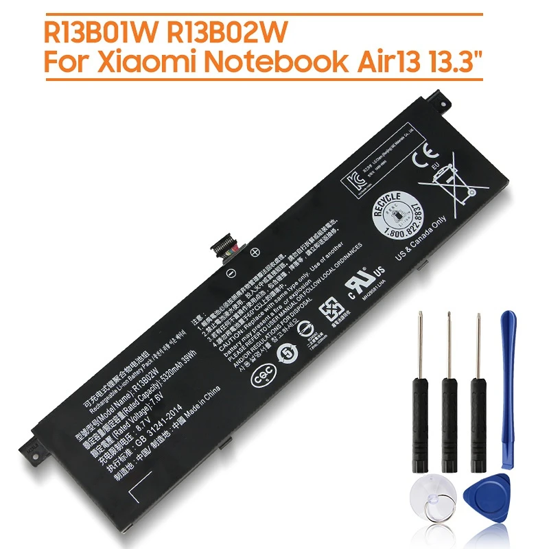 Replacement Battery R13B01W R13B02W For For Xiaomi Mi Notebook Air 13 13.3