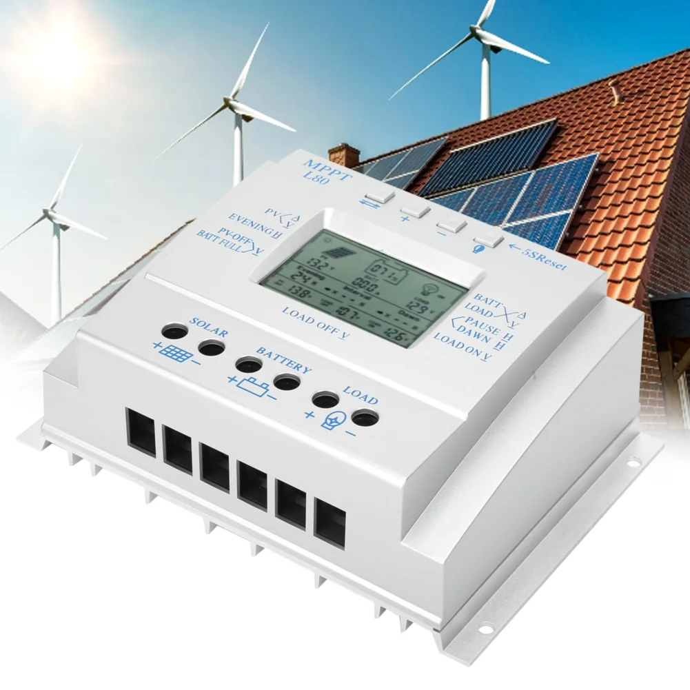 

LCD Display Solar Controller 80A LCD Display PWM Photovoltaic Solar MPPT Controller Regulador 12V/24V