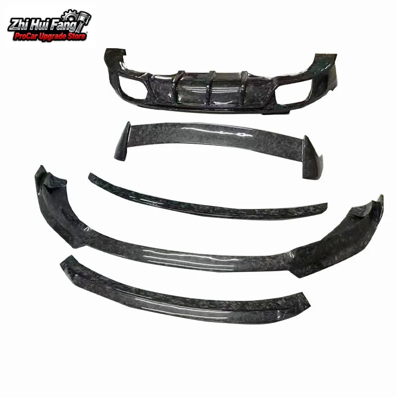 

Подходит для Porsche Macan 95B 2020-2021 гг., комплект из кованой текстуры из углеродного волокна, передний и задний спойлер для губ