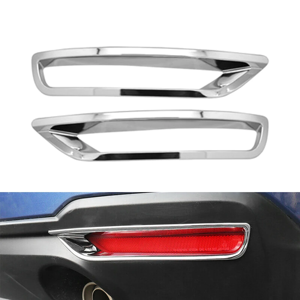 ABS Chrome Fog Light Lamp Trunk Strip Cup Molding Cover Trim For Subaru Forester 2013 2014 2015 2016 2017 2018