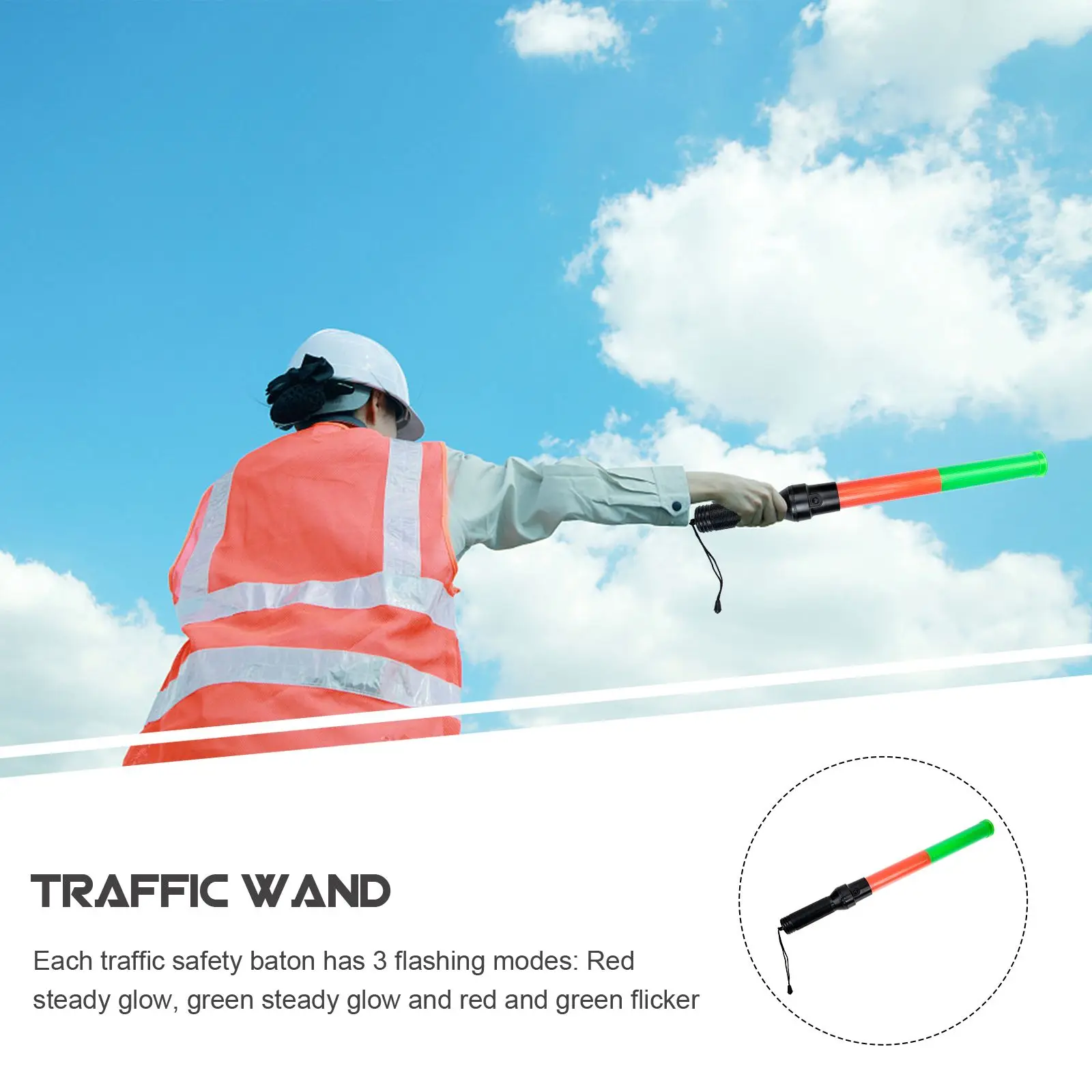 Traffic Baton Portable Light Stick Tools Accessories LED Handheld Glow Abs Wand Red Flashlight