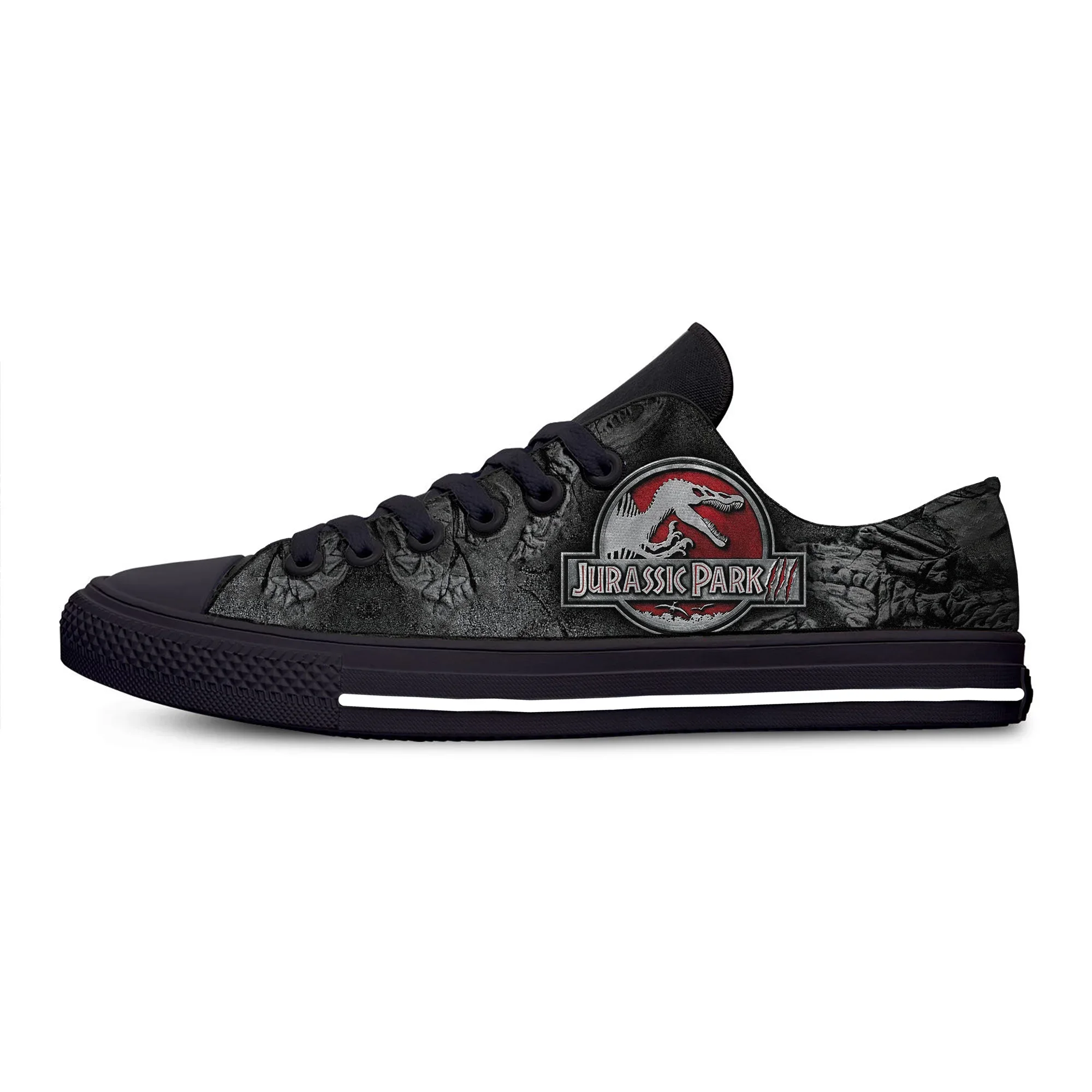 Jurassic Park Film Dinosaurier Anime Cartoon lustige lässige Stoffs chuhe Low Top leichte atmungsaktive 3D-Druck Männer Frauen Turnschuhe