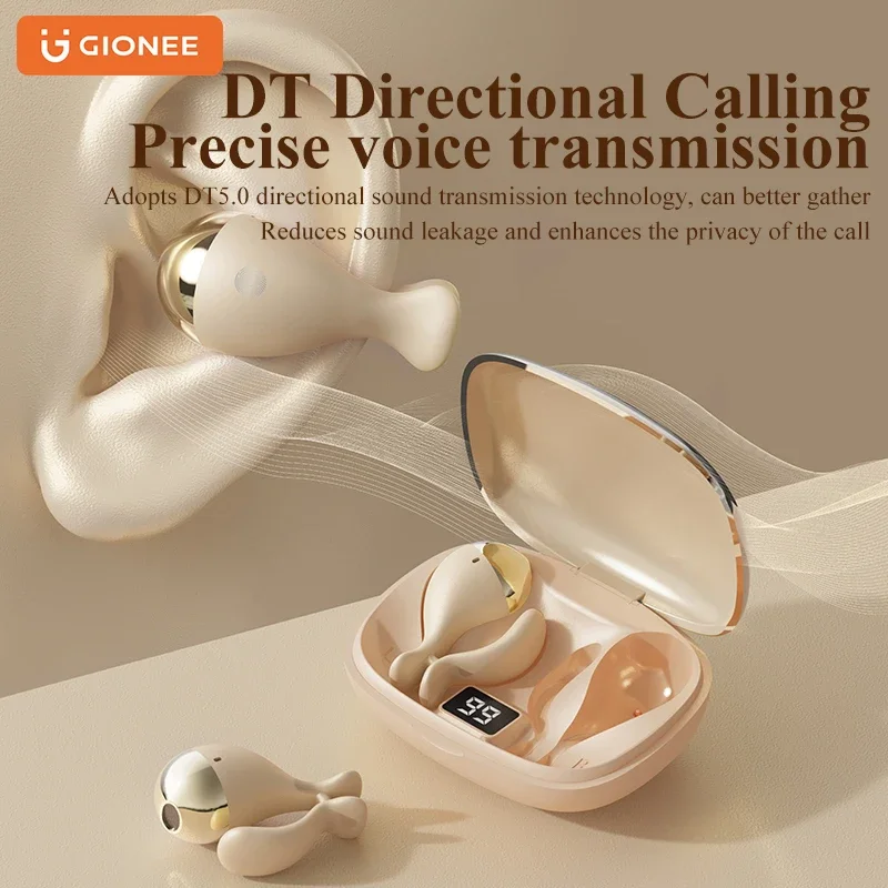 Gionee JL007 Ear Clip Equalize Earphones Wireless Bluetooth Earbuds ENC Noise Reduction Headphones with Mic Smart Equalizer App