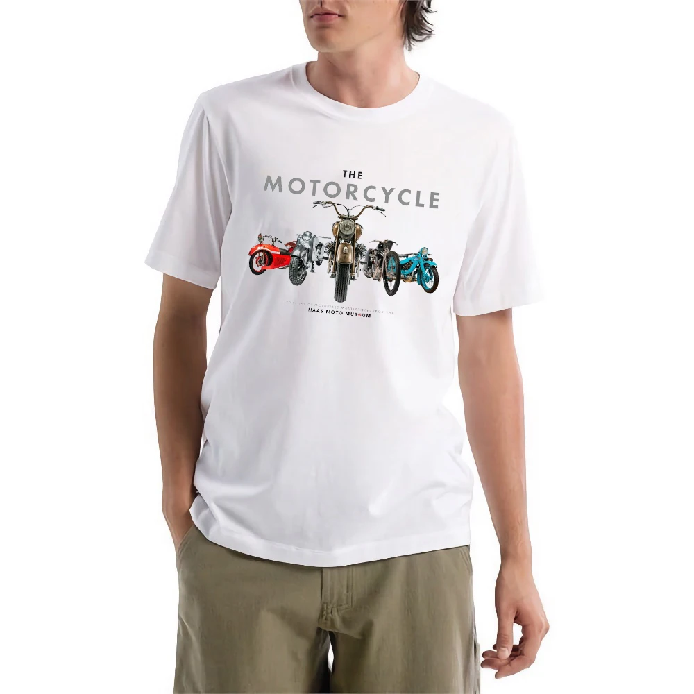 

FPACE Sport Vintage Moto Men T-Shirt The Motorcycle Printed T shirt Men's Clothing Women Oversized t-shirt
