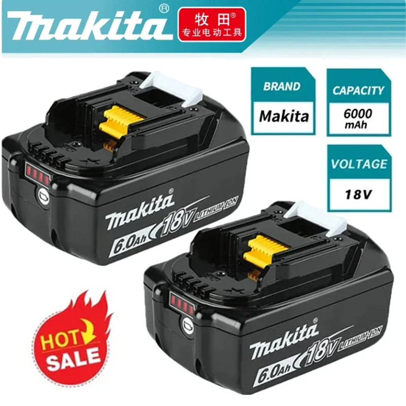 

100% Original Makita Rechargeable Power Tool Battery, Replaceable LED Lithium-ion, 6.0 Ah 18V LXT BL1860B BL1860BL1850 BL1830