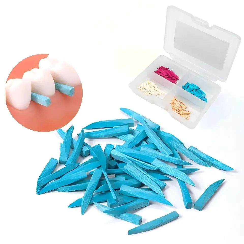 

200Pcs/Box Dental Wooden Wedges Maple Wood Interdental Matrix Wedges Teeth Gap Filler Wedge 4 Sizes Dentist Clinical Equipment