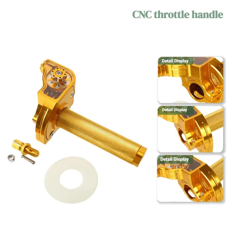 Clear Visible Grip Golden Off-Road Motorcycle Twist Throttle – Universal for CQR/CRF CNC Detachable Design