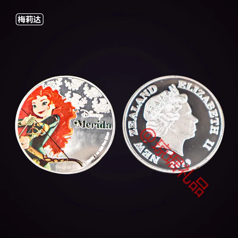 Disney Princess Commemorative Coin Action Anime Figures Cinderella Aurora Coin Cute Cartoon Desktop Collection Ornaments Gifts