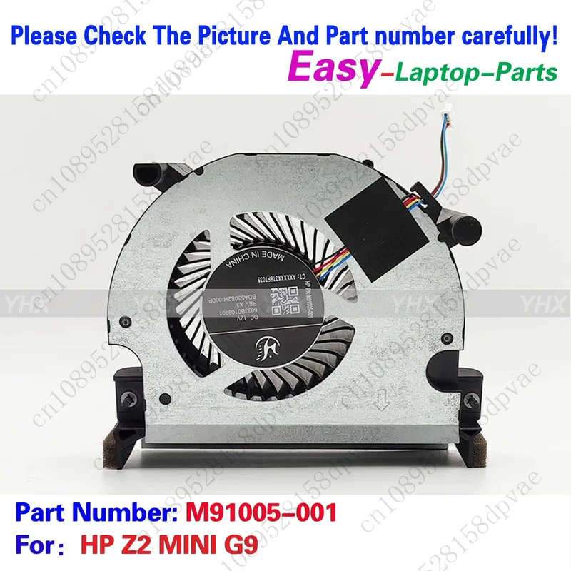 

GYX New For HP Z2 MINI G9 CPU Cooling Fan 125W DC 12V 1A 4Pin M91005-001.