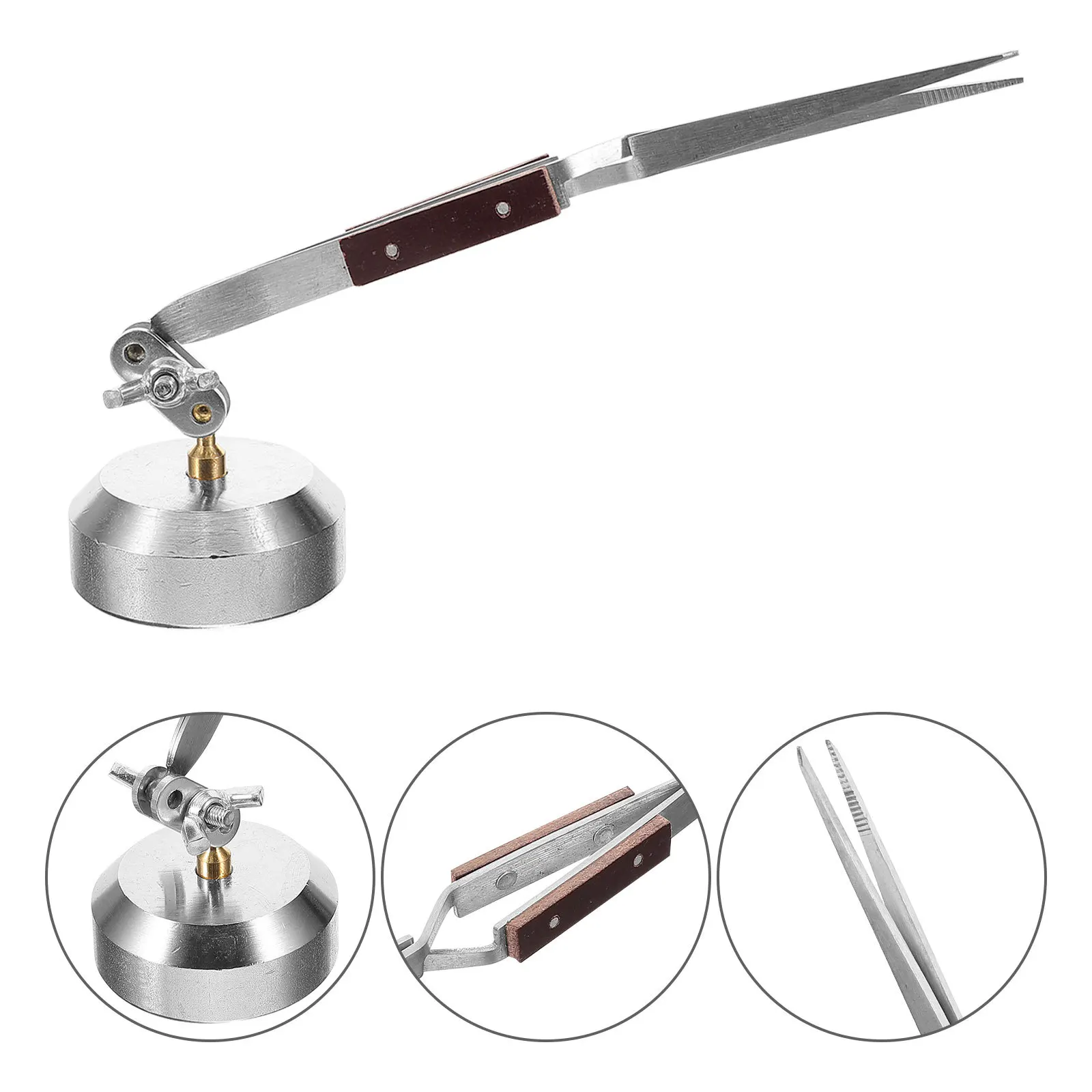 

1pcs Third Hand Tweezer Multi-Functional Tabletop Welding Tool For Jewelry Making Non-Slip Carbon Steel Tweezers Craft Fixture