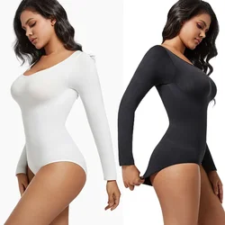 Shapewear bodysuit voor buikcontrole Verstelbaar kruis Lange mouwen Naadloze body shaper Jumpsuit Buikcontrole