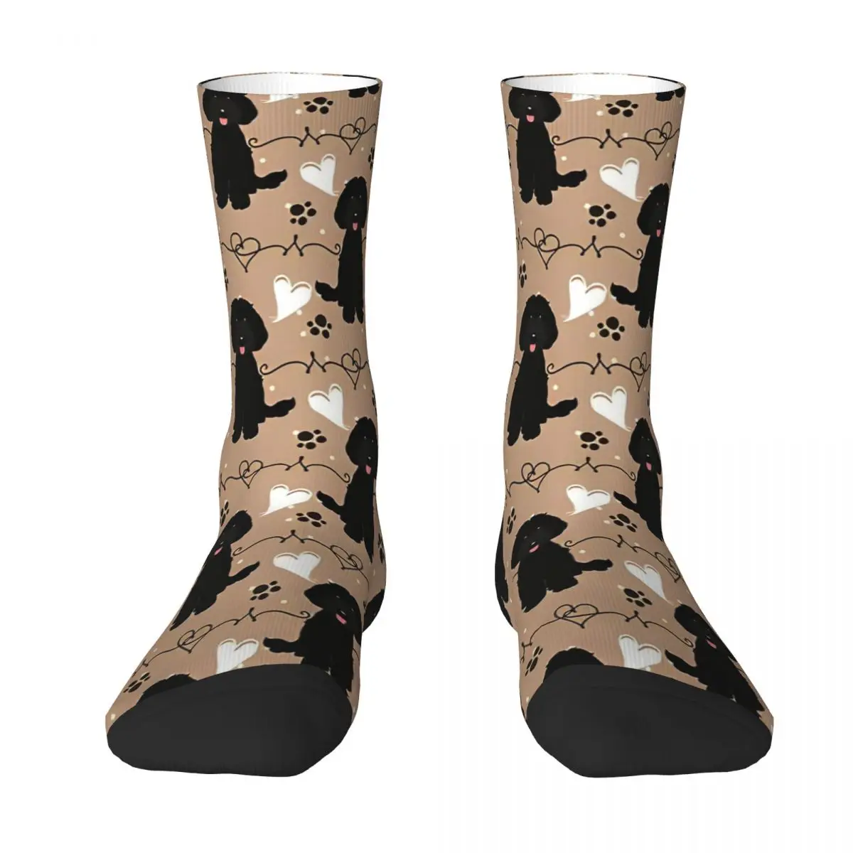 Winter Warm Cool Unisex Love Black Labradoodle Socks Cute Funny Pet Animal Non-slip Crew Socks