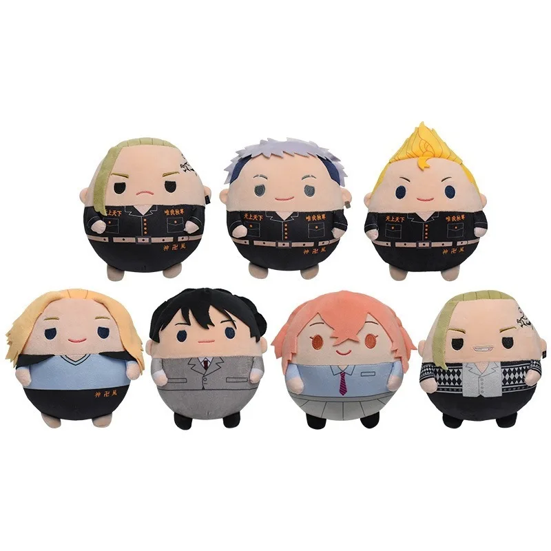 Tokyo Revengers Plush Doll, Mikey Tachibana Hinata Tachibana Naoto Round Stuffed Toy, Cute Anime Collectible Figure Gift