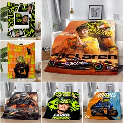 Printed Blanket Picnic Blankets F1 L-Lando N-Norris Warm Blanket Soft and Comfortable Blanket Home Travel Birthday Gift