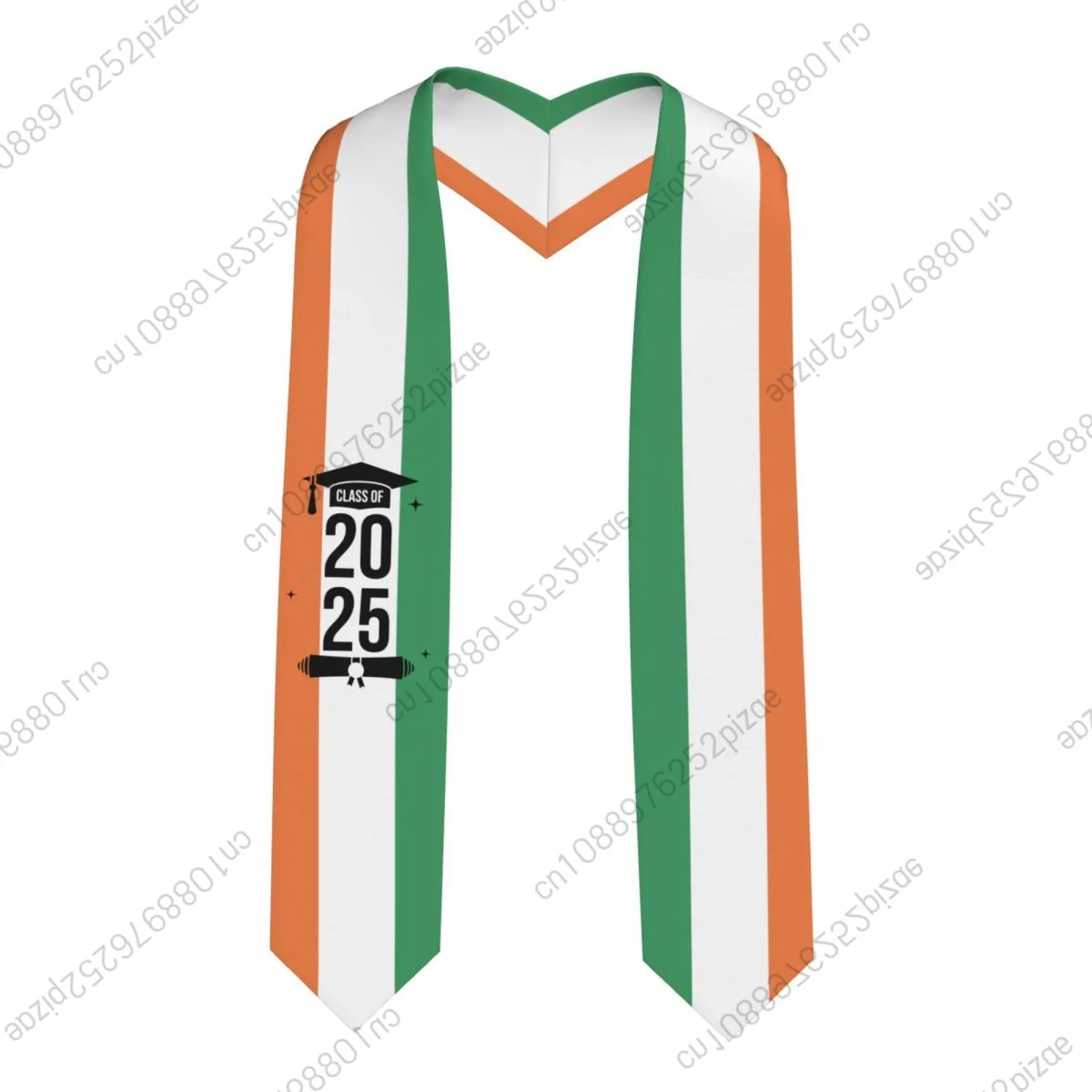 

New Ireland Flag Class Of 2025 183*13CM Graduation Stole Sash Scarf For International Students Proud